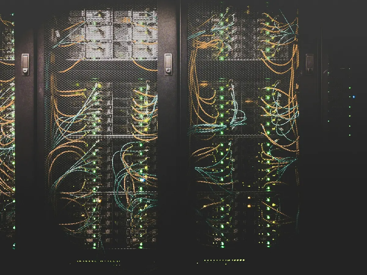 Enterprise server racks, illustrating server security